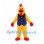 Rooster Mascot Costume in Yellow with Navy Vest