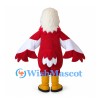 Eagle Mascot Costume in Red and White with Yellow Beak
