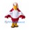 Eagle Mascot Costume in Red and White with Yellow Beak