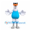 Goose Mascot Costume with Turquoise Sports Uniform