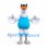 Goose Mascot Costume with Turquoise Sports Uniform