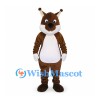 Squirrel Mascot Costume in Brown with White Belly and Curled Tail