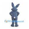 Rabbit Mascot Costume in Gray with White Belly and Long Ears