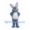 Rabbit Mascot Costume in Gray with White Belly and Long Ears
