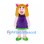 Pig Mascot Costume with Purple Dress and Green Hair Bows