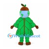 Earth Mascot Costume with Green Leaf Body and Sprout Hat