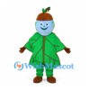 Earth Mascot Costume with Green Leaf Body and Sprout Hat