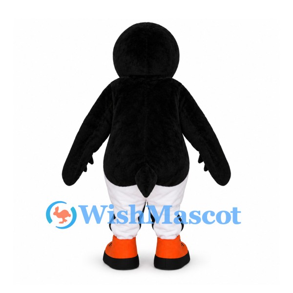 Penguin Mascot Costume with Orange Beak and Sneaker-Style Feet