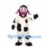 Cow Mascot Costume in Black and White with Pink Snout