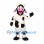 Cow Mascot Costume in Black and White with Pink Snout