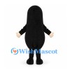 Mole Mascot Costume in Black with Cream Belly and Red Nose