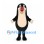 Mole Mascot Costume in Black with Cream Belly and Red Nose