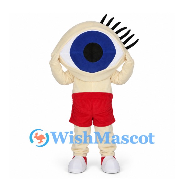 Eye Mascot Costume with Blue Iris and Red Shorts