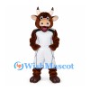 Bull Mascot Costume with White and Green Sports Uniform