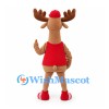 Moose Mascot Costume with Red Cap and Tank Top