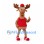 Moose Mascot Costume with Red Cap and Tank Top