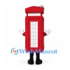 Telephone Booth Mascot Costume in Red with Mustache