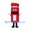 Telephone Booth Mascot Costume in Red with Mustache