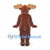 Moose Mascot Costume in Brown with Wide Antlers