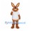 Rabbit Mascot Costume in Brown with White Shirt