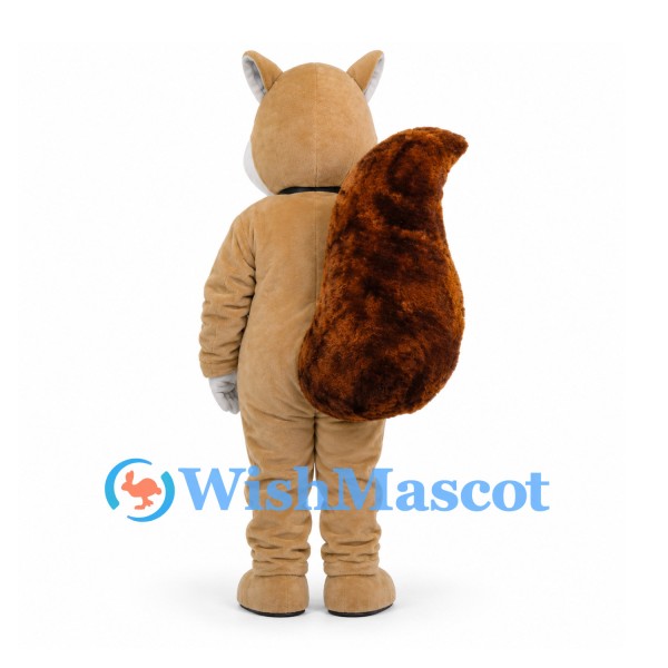 Squirrel Mascot Costume with Camera and Large Brown Tail