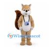 Squirrel Mascot Costume with Camera and Large Brown Tail