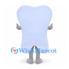 Tooth Mascot Costume in White with Smiling Face