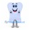 Tooth Mascot Costume in White with Smiling Face