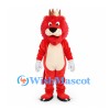 Lion Mascot Costume in Red with Gold Crown