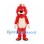 Lion Mascot Costume in Red with Gold Crown