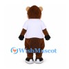 Beaver Mascot Costume with White T-Shirt and Black Sneakers