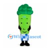 Broccoli Mascot Costume with Green Florets and Checkered Cuff