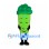 Broccoli Mascot Costume with Green Florets and Checkered Cuff