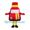 Fire Truck Mascot Costume in Red with Traffic Cone Hat
