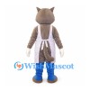 Cat Mascot Costume in Gray with White Apron and Blue Boots