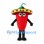 Red Chili Pepper Mascot Costume with Yellow Trim Sombrero