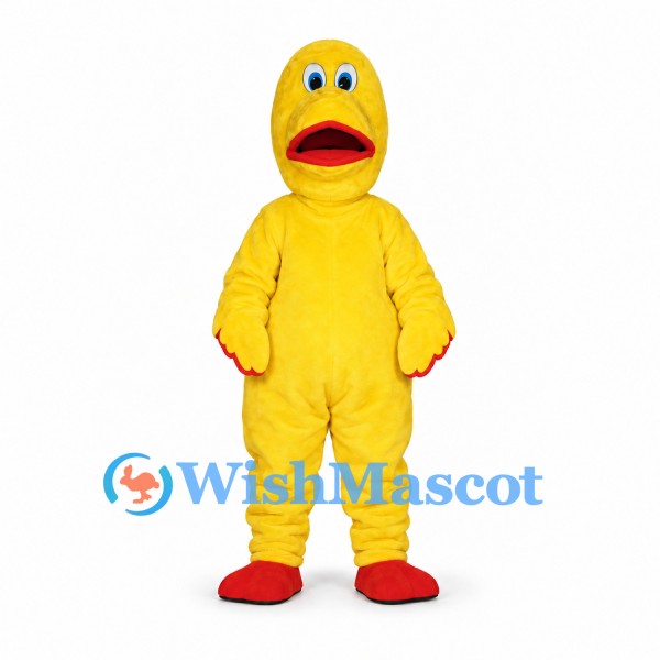 Duck Mascot Costume in Yellow with Orange Beak and Feet