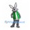 Rabbit Mascot Costume in Gray with Green Vest