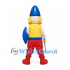Viking Mascot Costume with Blue Helmet and Yellow Mustache