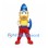 Viking Mascot Costume with Blue Helmet and Yellow Mustache