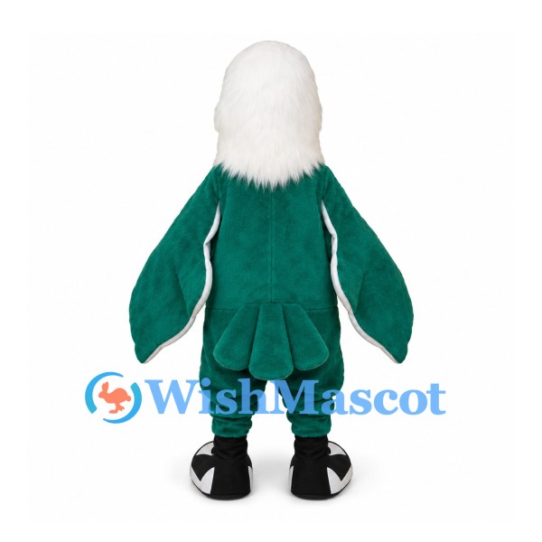 Eagle Mascot Costume with White Head and Green Wings