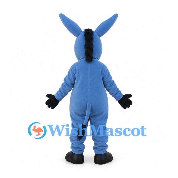 Donkey Mascot Costume in Blue with White Belly