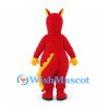 Dragon Mascot Costume in Red with Yellow Belly and Tail Spines
