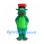 Dragon Mascot Costume in Green with Red Top Hat