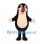 Mole Mascot Costume in Black with Cream Belly and Red Nose