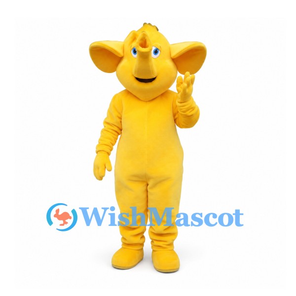 Giraffe Mascot Costume in Yellow with Short Horns