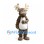 Moose Mascot Costume in Brown with Cream Belly and Wide Antlers