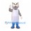 Cat Mascot Costume in Gray with White Apron and Blue Boots