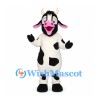 Cow Mascot Costume in Black and White with Pink Snout