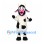 Cow Mascot Costume in Black and White with Pink Snout